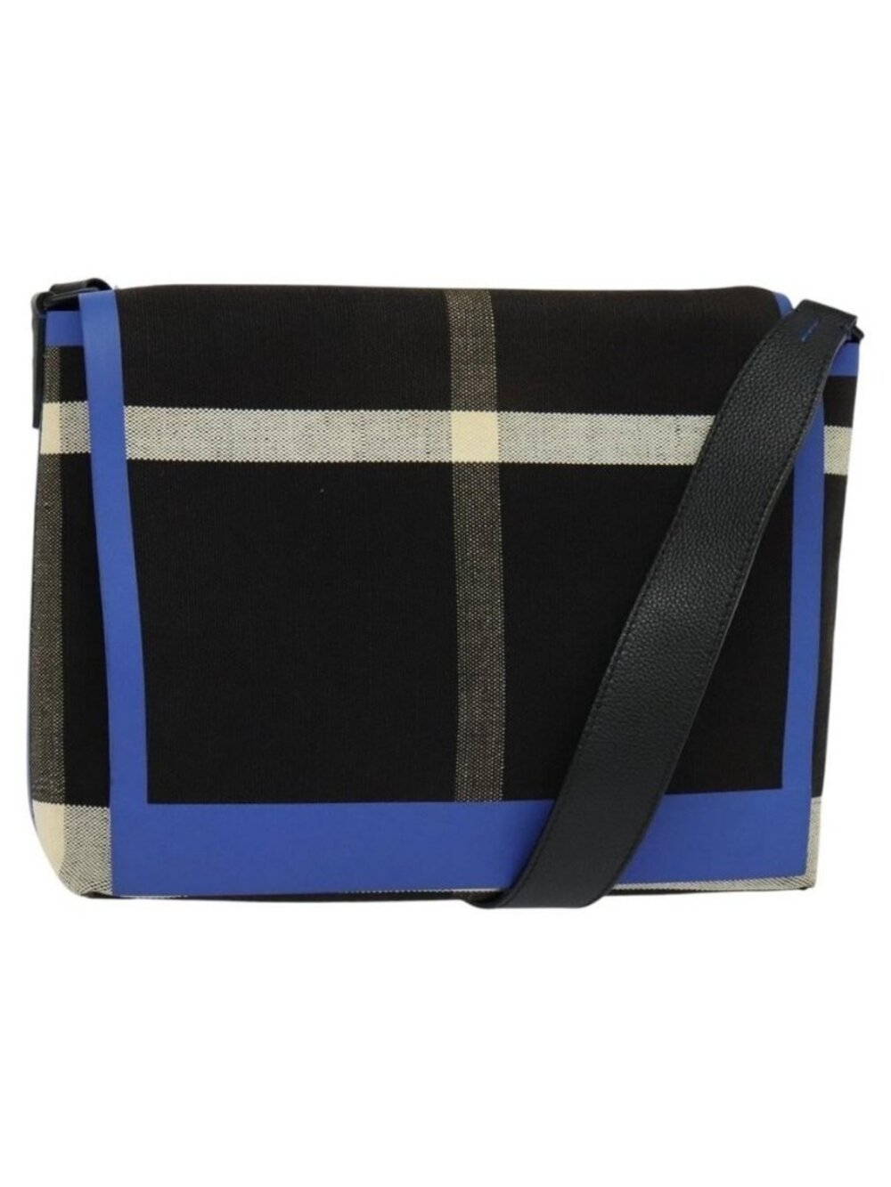 Authentic BURBERRY Shoulder Bag Canvas Black Blue